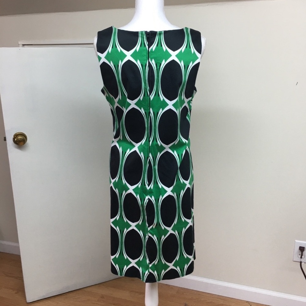 Artsy Blue & Green Lined Dress size 12 - Picture 2 of 3